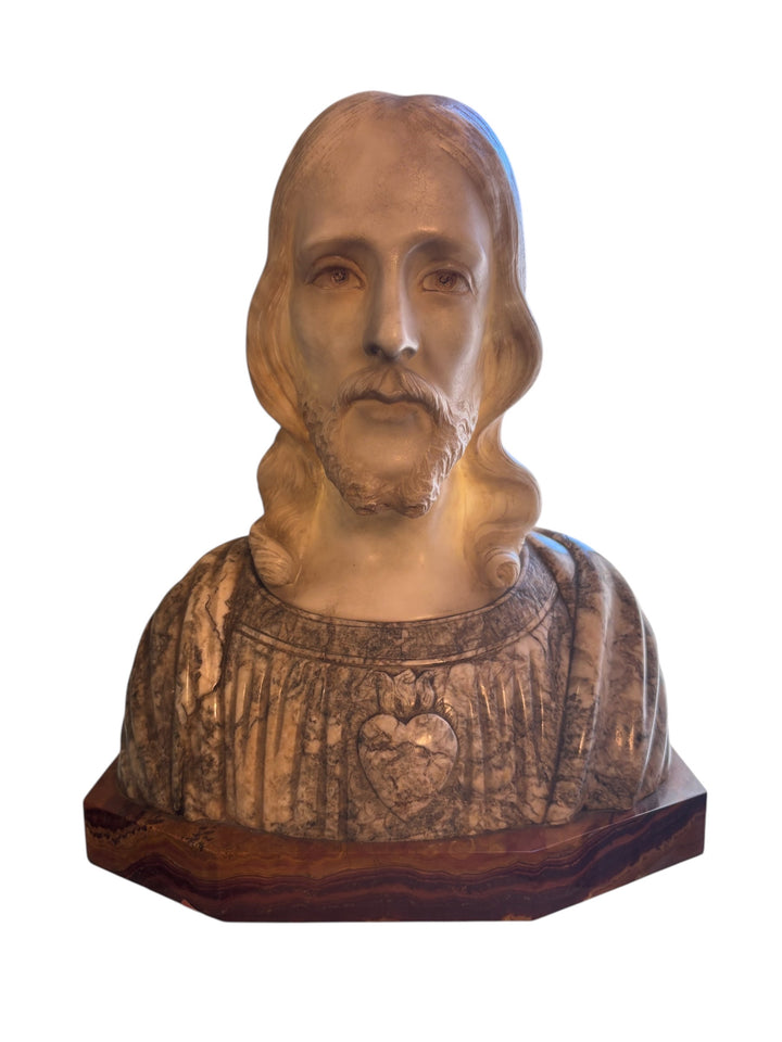 Signed Marble bust of Jesus Christ