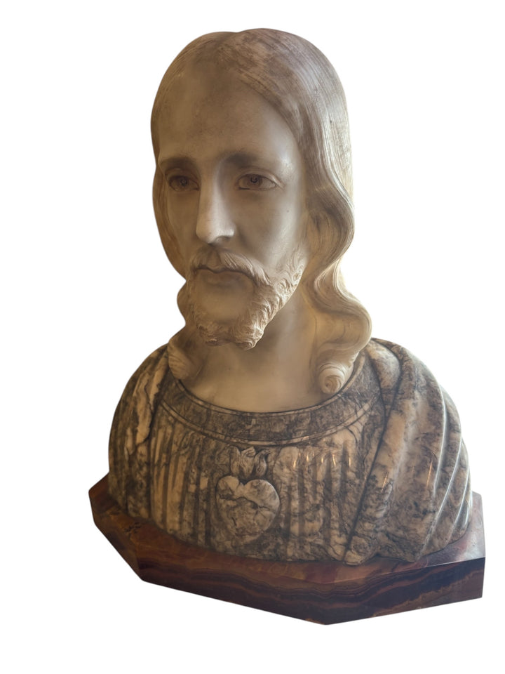 Signed Marble bust of Jesus Christ