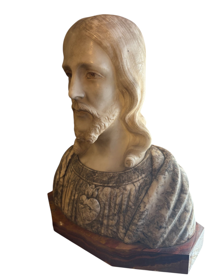 Signed Marble bust of Jesus Christ
