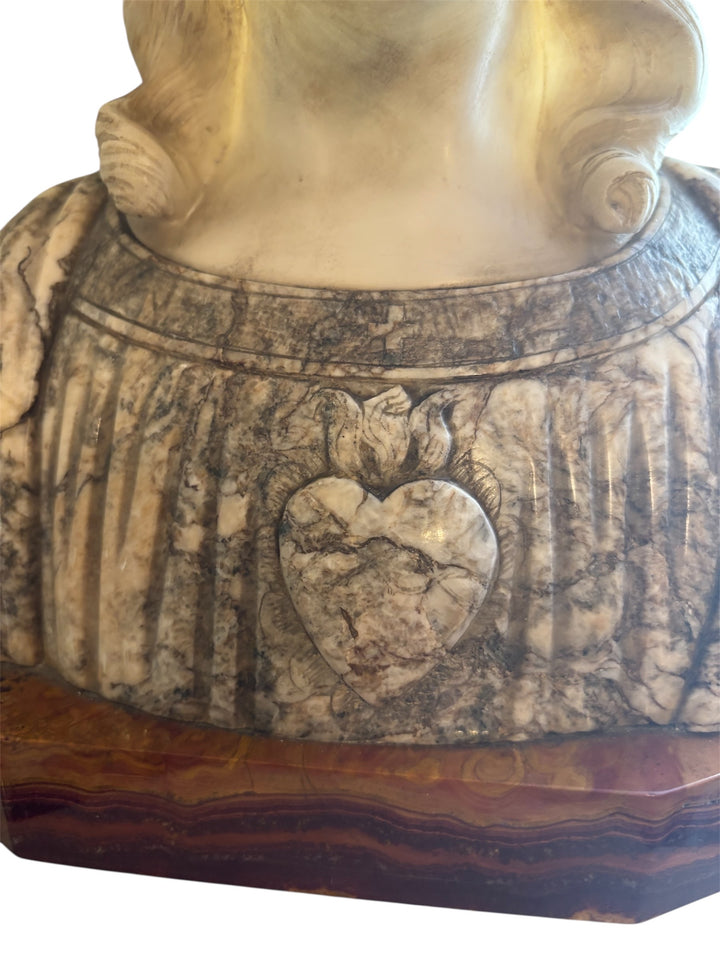 Signed Marble bust of Jesus Christ