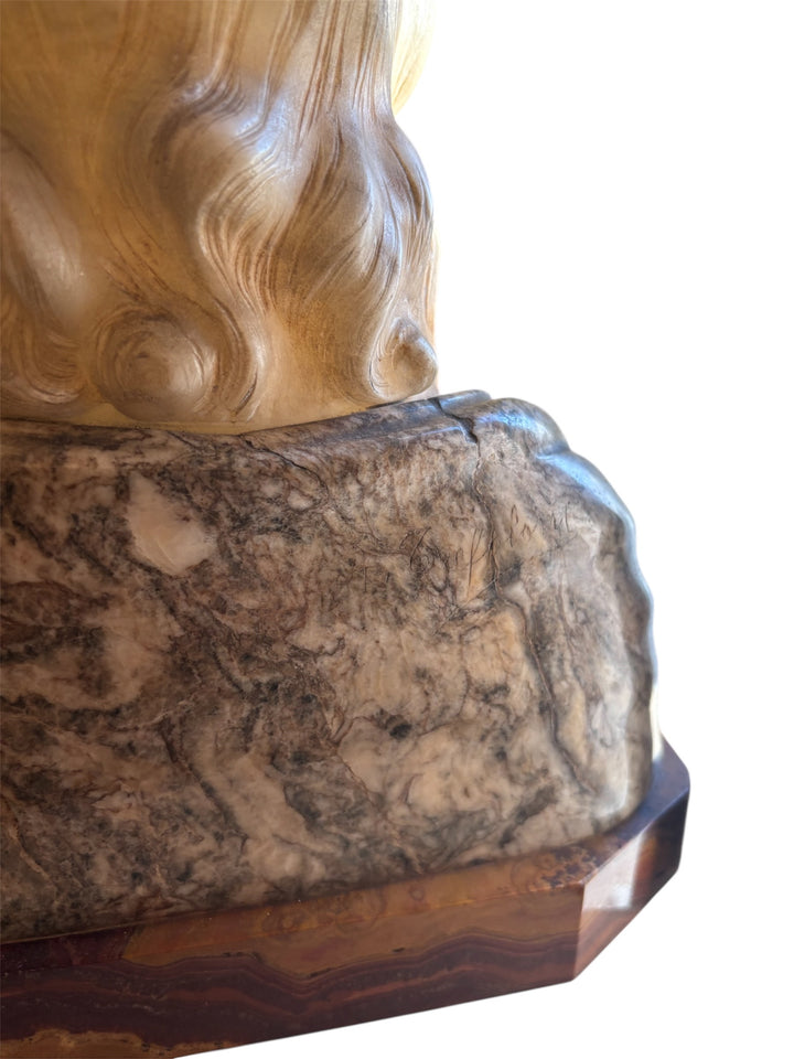 Signed Marble bust of Jesus Christ